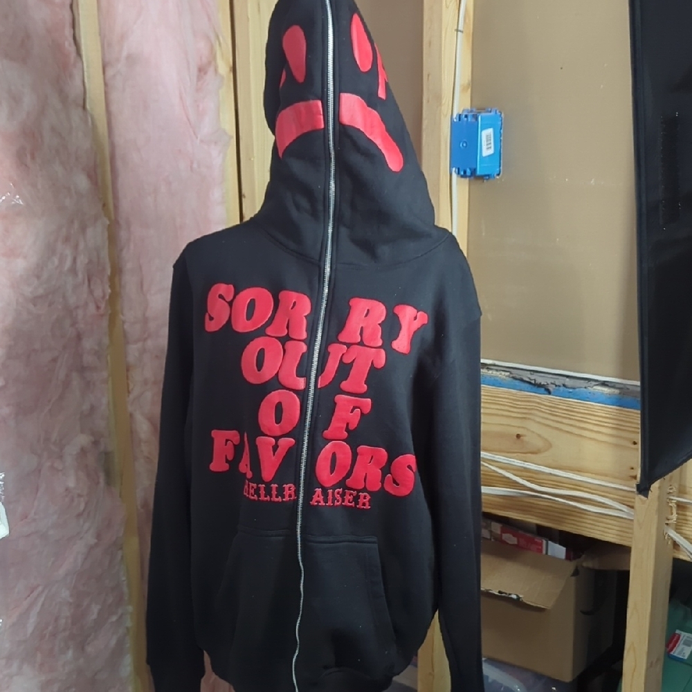 Black and Red Full-Zip Hoodie